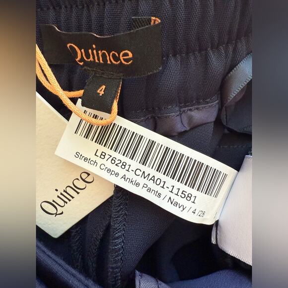 New Quince Stretch Crepe Ankle Pants in Navy Women’s size 4 Dress Office Work - Picture 6 of 6